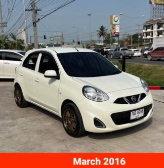Nissan-March-2016-สีขาว-รถมือสองชลบุรีDoowow