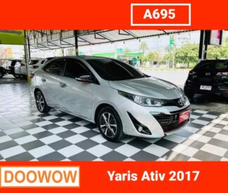 Toyota-Yaris-Ativ-2017-สีบอร์นเงิน-รถมือสองเชียงใหม่Doowow